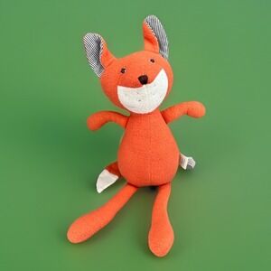 Hazel Village Striped Ear Fox Plush w/ Blue & White Tag Retired 13" Animal